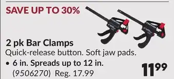 Princess Auto 2 pk Bar Clamps, 6 in. Spreads up to 12 in offer