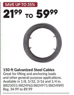 Princess Auto 150 ftGalvanized Steel Cables offer