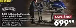Princess Auto 1,000 lb Hydraulic/Pneumatic Motorcycle Lift Table offer