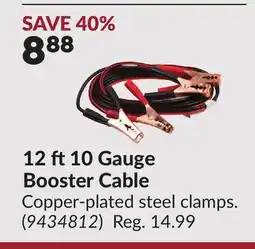 Princess Auto 12 ft 10 Gauge Booster Cable offer