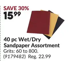 Princess Auto 40 pc Wet/Dry Sandpaper Assortment offer