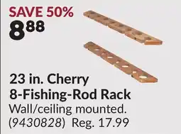 Princess Auto 23 in. Cherry 8-Fishing-Rod Rack offer