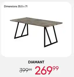 Meubles RD Diamant - Rectangular Dining Table 71 offer