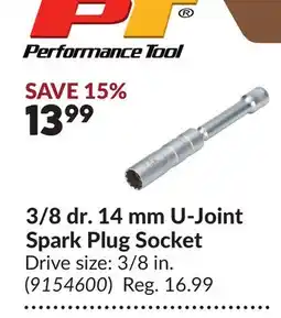 Princess Auto 3/8 dr. 14 mm U-Joint Spark Plug Socket offer
