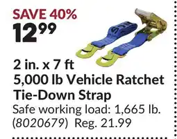 Princess Auto 2 in. x 7 5,000 lb Vehicle Ratchet Tie-Down Strap offer