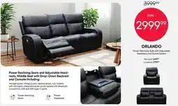 Meubles RD Orlando - Power Reclining Sofa with Adjustable Headrests and Audio System offer