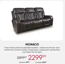 Meubles RD Monaco - Power Reclining Sofa with Adjustable Headrests offer