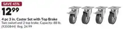Princess Auto 4 pc 3 in. Caster Set with Top Brake offer