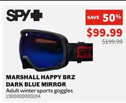 Sports Experts SPY MARSHALL HAPPY BRZ DARK BLUE MIRROR Adult winter sports goggles offer