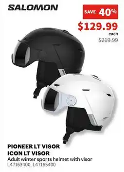 Sports Experts SALOMON PIONEER LT VISOR ICON LT VISOR Adult winter sports helmet with visor offer