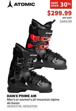 Sports Experts Atomic HAWX PRIME AM Men's or women's all-mountain alpine ski boots offer