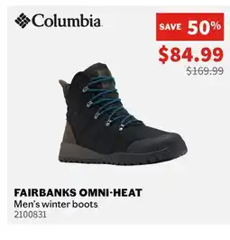 Sports Experts Columbia FAIRBANKS OMNI-HEAT Men's winter boots offer