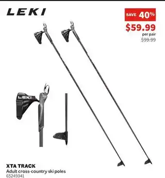 Sports Experts LEKI XTA TRACK Adult cross-country ski poles offer