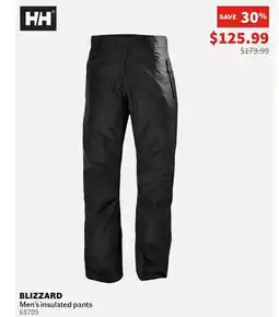 Sports Experts HELLY HANSEN BLIZZARD Men's insulated pants offer