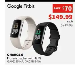 Sports Experts Google Fitbit CHARGE 6 Fitness tracker with GPS offer