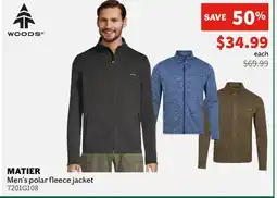 Sports Experts WOODS MATIER Men's polar fleece jacket offer