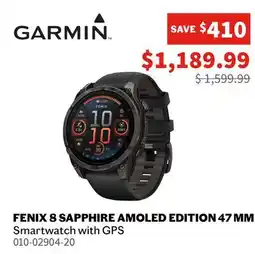Sports Experts Garmin FENIX 8 SAPPHIRE AMOLED EDITION 47 MM Smartwatch with GPS offer