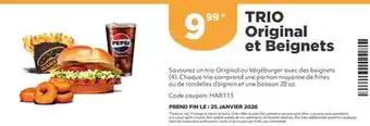 Harvey’s TRIO Original et Beignets offer