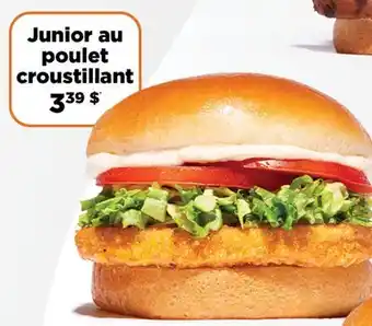 Harvey’s Junior au poulet croustillant offer