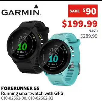 Sports Experts GARMIN FORERUNNER 55 Running smartwatch with GPS offer