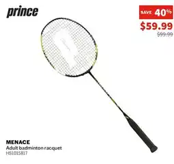Sports Experts PRINCE MENACE Adult badminton racquet offer