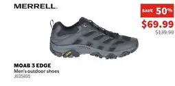Sports Experts Merrell MOAB 3 EDGE Men's outdoor shoes offer