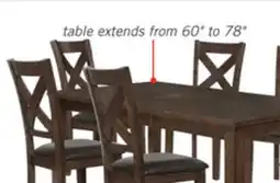 The Brick Talia 7pc Dining Set with Table & 6 Chairs, 60-78W Extension - Brown offer
