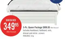 The Brick Zoey 5pc Bedroom Set with Bed, Dresser & Mirror, Two-tone White & Brown - King Size offer