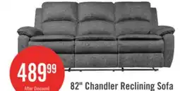The Brick Chandler 82 Leather-Look Fabric Reclining Sofa - Grey offer