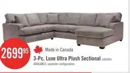 The Brick Made in Canada Luxe 3-Piece Right-Facing Fabric Sectional with Removable Cushions - Zaftig Dove Grey offer