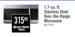 The Brick Samsung 1.7 Cu. Ft. Over-the-Range Microwave with 300 CFM and Auto Cook & Reheat - Stainless Steel offer
