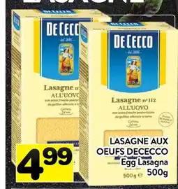Supermarché PA LASAGNE AUX OEUFS DECECCO | Egg Lasagna offer