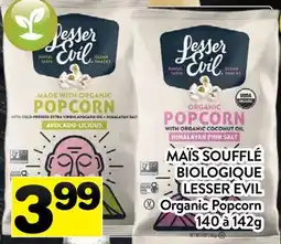 Supermarché PA MAÏS SOUFFLÉ BIOLOGIQUE LESSER EVIL | Organic Popcorn offer