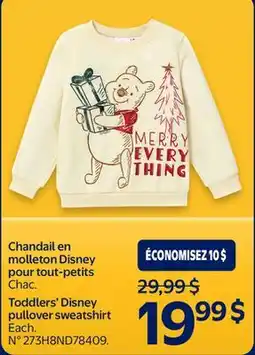 Walmart Toddlers' Disney pullover sweatshirt offer