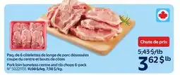 Walmart Pork loin boneless centre and rib chops 6-pack offer