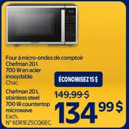 Walmart Chefman L stainless steel 700 W countertop microwave offer