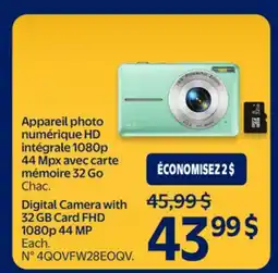 Walmart Digital Camera with 32 GB Card FHD 1080p 44 MP offer