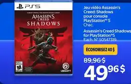 Walmart Assassin's Creed Shadow for PlayStation 5 offer