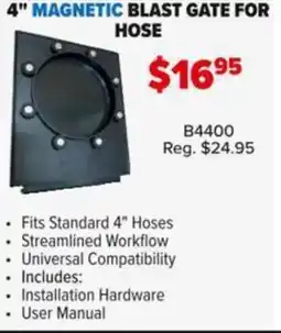 Busy Bee Tools Magnetic blast gate for hose offer