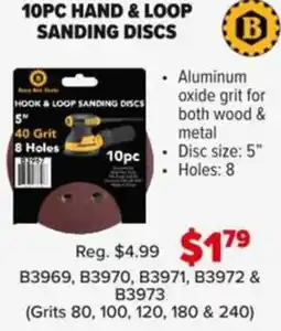Busy Bee Tools Hand & loop sanding discs offer