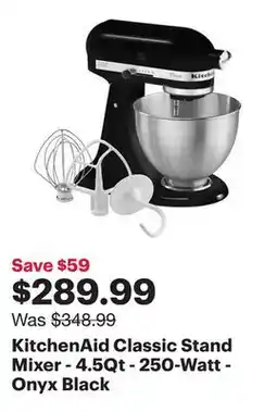 Best Buy KitchenAid Classic Stand Mixer - 4.5Qt - 250-Watt - Onyx Black offer