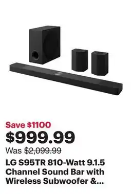 Best Buy LG S95TR 810-Watt 9.1.5 Channel Sound Bar with Wireless Subwoofer & Rear Speakers offer