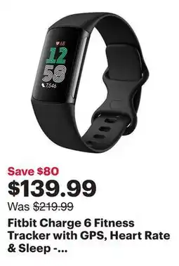 Best Buy Fitbit Charge 6 Fitness Tracker with GPS, Heart Rate & Sleep - Obsidian/Black offer