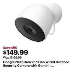 Best Buy Google Nest Cam 2nd Gen Wired Outdoor Security Camera with Gemini - Snow offer