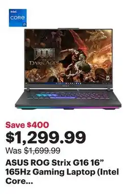 Best Buy ASUS ROG Strix G16 16 165Hz Gaming Laptop (Intel Core i7-13650HX/16GB RAM/1TB SSD/RTX 4060/Win 11) offer