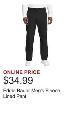 Costco Eddie Bauer Men's Fleece Lined Pant offer