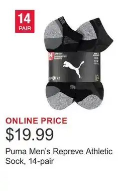Costco Puma Men's Repreve Athletic Sock, 14-pair offer