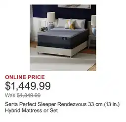 Costco Serta Perfect Sleeper Rendezvous 33 cm (13 in.) Hybrid Mattress or Set offer