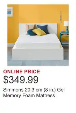 Costco Simmons 20.3 cm (8 in.) Gel Memory Foam Mattress offer