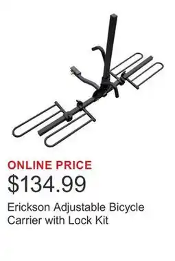 Costco Erickson Adjustable Bicycle Carrier with Lock Kit offer